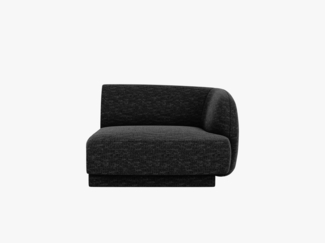 Micadoni Eckmodul Miley 1-Sitzer Chenille Schwarz Rechts