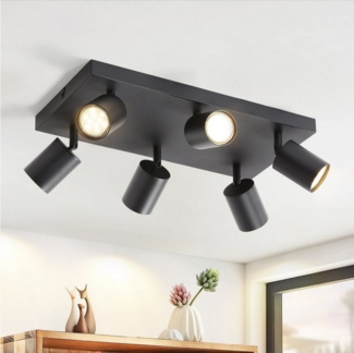 ZMH LED Deckenstrahler 6 Flammig Modern GU10 Spots 330° Schwenkbar Deckenspots Flur Küche, Hochwertige Matreial, LED fest integriert, Wandstrahler für Wohnzimmer Schlafzimmer