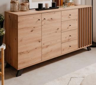 Sideboard Madem in Artisan Eiche und Anthrazit 160 cm