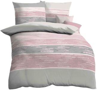 Kaeppel Bettwäsche Kaeppel Fein Biber Bettwäsche 2 tlg. Trail Rosenholz Rosé Grau Rosa, Biber, 2 teilig, wärmende Melangemotiv Bettwäsche, Baumwolle
