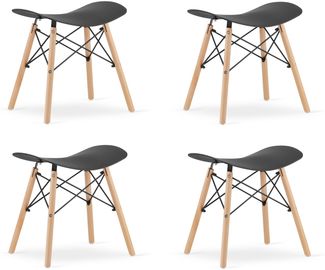 Valora CORFU Hocker, schwarz, ergonomisches Design für die Küche, 4er-Pack