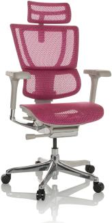hjh OFFICE Bürostuhl ERGOHUMAN Slim I G Netz ergonomischer Bürosessel mit Flexibler Lordosenstütze, Rosa, 652294