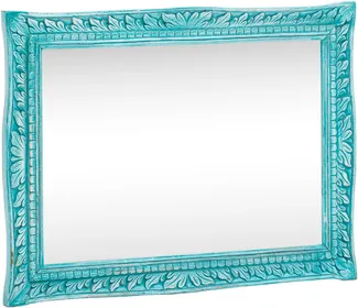 Spiegel Santa Cruz 80x60 cm blau massivum Mangoholz Wandspiegel Holzspiegel Landhausdesign Badspiegel Flurspiegel rechteckig