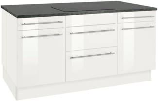 OPTIFIT Kücheninsel Bern, Stellbreite 160x95 cm mit höhenverstellbaren Füßen, mit Metallgriffen
