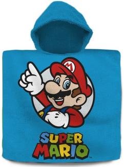 Super Mario - Badeponcho - blau/bunt - ca. 60 x 120 cm