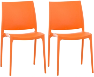 CLP 2er Set Stapelstühle Maya bis zu 130 kg belastbar,orange
