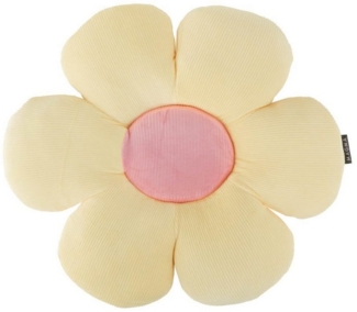 Magma Heimtex Fellkissen Kissen Minnie Blüte Blumenkissen gelb rosa 50cm von Magma