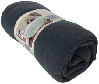 Fleecedecke Polarfleece versch. Unifarben 130x170cm Wohndecke Schlafdecke Decke anthrazit