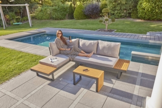 LC Garden 'Sungardo' Gartenlounge-Set, 3-tlg. mit Auflagen, individuell stellbar, Aluminium anthrazit/braun, 70x35x41 cm