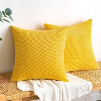 Dekorative Kordsamt Kissenbezug Herbst 40x40 cm Set 2 Granulat Sofakissen