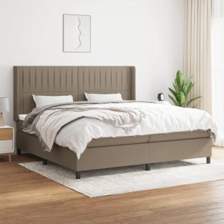 vidaXL Boxspringbett mit Matratze Stoff Taupe 200x200 cm, Härtegrad: H2 [3131621]