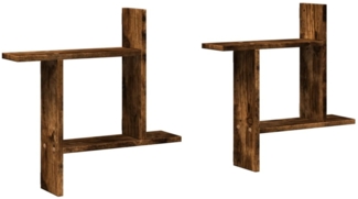 vidaXL Wandregale 2 Stk. Räuchereiche 50x12x50 cm Holzwerkstoff 853258