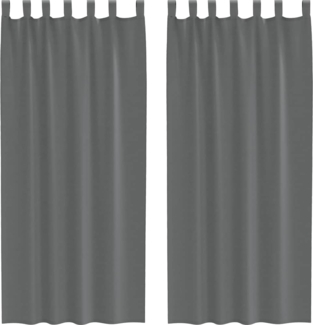 vidaXL Voile Vorhänge mit Schlaufen 2 Stk. Dunkelgrau 140x225 cm 4102273