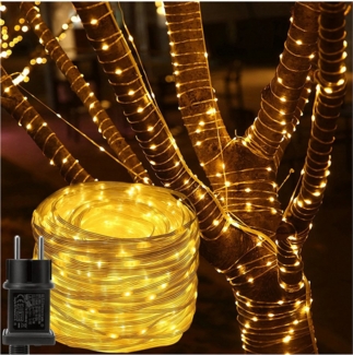 Qualra LED-Lichterkette 100-800LEDs Lichterkette Außen Strom für Balkon Innen Garten Party, 8 Modi Wasserdicht 10-100M Weihnachtsbeleuchtung