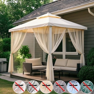 Sunicol Outdoorgardine Outdoor Moskitonetz für Patio Veranda Garten Pool Wohnzimmer, DIY, (2 St), Terrassengitter, Außenvorhang, Verschlüsselte Maschennetze