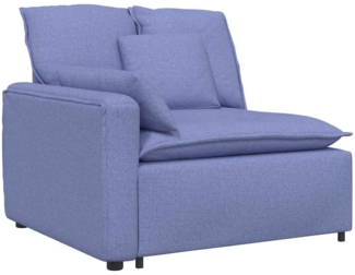 vidaXL Modulares Sofa Endmodul mit Armlehne Kissen Jeansblau 100 cm 4104397