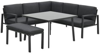 WELLINGTON Alu Ecklounge Gartenmöbel Gruppe carbon reflex black