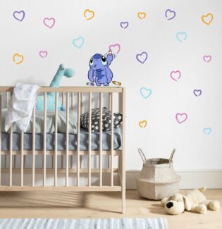 Komar Wandtattoo Stitch Artist - Größe 50x70 cm (22 St), Künstler: Komar, selbstklebend, Wandsticker, Kinderzimmer