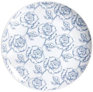 Ritzenhoff & Breker Blue Flower Dessertteller, Dessert Teller, Kuchenteller, Servierteller, Porzellan, Blau / Weiß, 20 cm, 83965