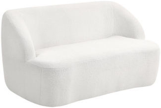 MC Star 2-Sitzer Sofa, geschwungenes Design, Polstersofa mit Fleece-Bezug, für Wohnzimmer, Schlafzimmer, Homeoffice, Cremeweiß