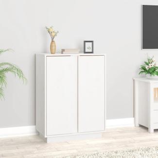 vidaXL Sideboard Weiß 60x35x80 cm Massivholz Kiefer 814490