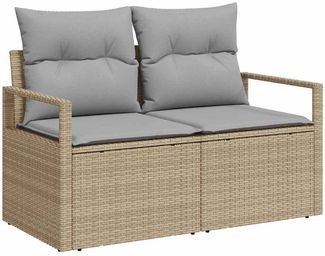 vidaXL Garten-Sofa mit Kissen 120 x 62 x 69 cm Poly-Rattan 42006755
