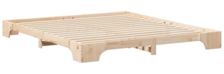 vidaXL Bodenbettgestell mit Speicher Braun Massivholz Kiefer 872926