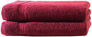 Müskaan - 2er Set Frottee Handtücher Elegance 50x100 cm 100% Baumwolle 500 g/m² Handtuch bordeaux