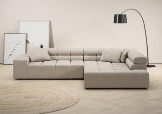 INOSIGN Ecksofa Ancona incl. Kopfteilverstellung, Zierkissen Breite 319cm, L-Form, wahlweise motorische Sitztiefenverstellung, auch in Cord + Easy Care