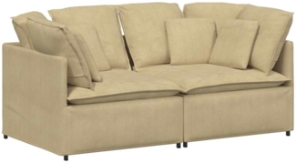 vidaXL Modulares Sofa mit Kissen Cordstoff Hellgrün Grau 3321261