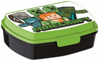 Brotdose für Kinder Minecraft Lunchbox in Grün-Schwarz Frühstücksbox 750 ml