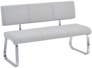 IDIMEX Essbank VILAS, Essbank mit Rückenlehne gepolstert für 3 Personen, Kunstleder hellgrau