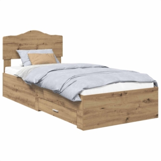 vidaXL Bettrahmen Artisan-Eiche 100 x 200 cm Holzwerkstoff 3413237