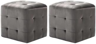 vidaXL Pouf 2 Stk. Grau 30x30x30 cm Samtstoff 278385