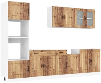 vidaXL 7-tlg. Küchenschrank-Set Kalmar Altholz-Optik Holzwerkstoff 3314739