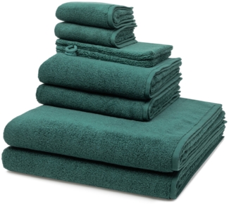 Ross Sensual Skin 8 tlg. Frottier-Set - 2 X Handtuch (50 X 100cm), 2 X Duschtuch (75 X 140cm), 2 X Gästetuch (30 X 50cm), 2 X Waschhandschuh (16 X 22cm) - 500 g/m2 - Moosgrün