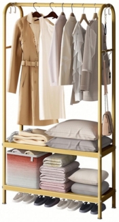 GarveeMore Garderobenständer Metall Einfacher Kleiderbügel,2 Etagen Regale für hängende Kleidung, 172 x 80 x 33 cm Heavy Duty Home Kleiderständer beweglichesKleiderregal