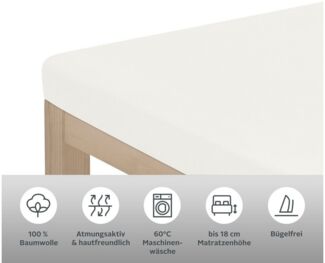OTTO home Spannbettlaken PHYSALIS Comfort, Jersey, Gummizug: rundum, (1 Stück), Baumwolle 150 g/m², Matratzen bis 20 cm Höhe, Bettlaken, Spannbetttuch