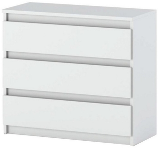 KOSETO Kommode Modern mit 3 Schubladen – Viel Stauraum und zeitloses Design - 80cm, Griffloses Design, Pflegeleicht, Zeitlos, Hochwertige Materialien