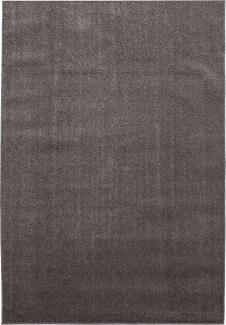 Kurzflor Teppich Alberto rechteckig - 140x200 cm - Mokka