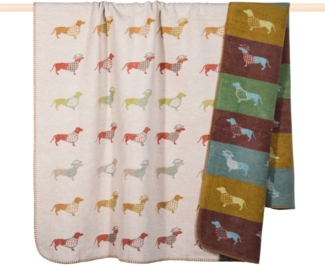 PAD Decke Dackel Hund Beige, 150x200 cm