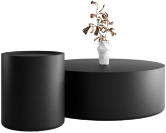 Lookway Couchtisch DUALO Couchtisch-Set – Modernes Design fürs Wohnzimmer (2er Set), Durchmesser: ⌀90 cm & ⌀40 cm