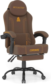 Gaming Stuhl Ergonomisch Verstellbar 360° Drehfunktion Braun Technologiegewebe