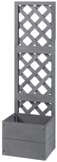 Pflanzkasten mit Spalier Amstelveen 135x40x30 cm Grau [en. casa]