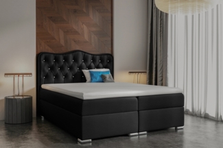 99rooms Violante Boxspringbett Kunstleder SOFT Schwarz 160x200 cm