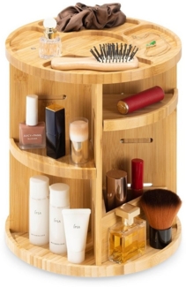 Navaris Badorganizer Make Up Organizer 360° drehbar Aufbewahrung für Kosmetik Parfüm Bambus (1 St)