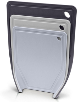 YourCasa Schneidebrett 3er Set - Trichterform & Saftrille - Rutschfest Spülmaschinenfest, (Set, 3 Schneidebretter, 25x34 cm, 22x29 cm, 20x25 cm), Saftrille, BPA frei, Trichterform