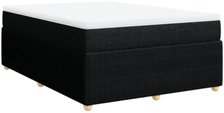 vidaXL Boxspringbett mit Matratze Schwarz 140x200 cm Stoff 3285576
