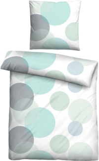 Traumhaft schlafen - Castell - Markenbettwäsche Thermo-Fleece Bettwäsche 0360660 BLASEN, mint, 1x 135x200 cm + 1x 80x80 cm