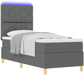 vidaXL Boxspringbett mit Matratze Dunkelgrau 80 x 200 cm Stoff 3343132